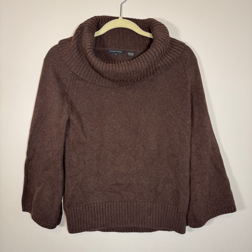JEANNE PIERRE Chocolate Cowl Neck Sweater